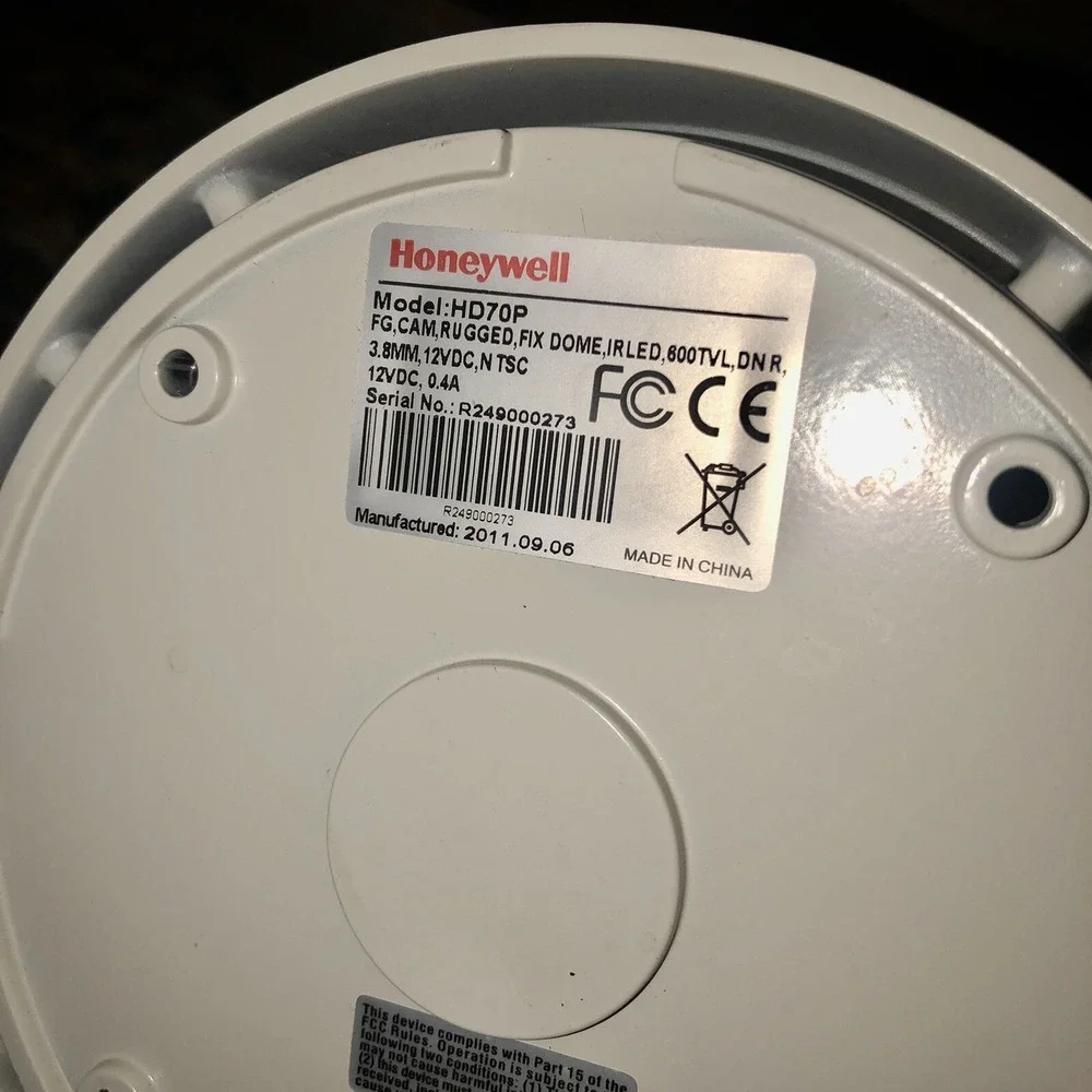 Honeywell HD70P Security Surveillance Dome Camera - For Parts